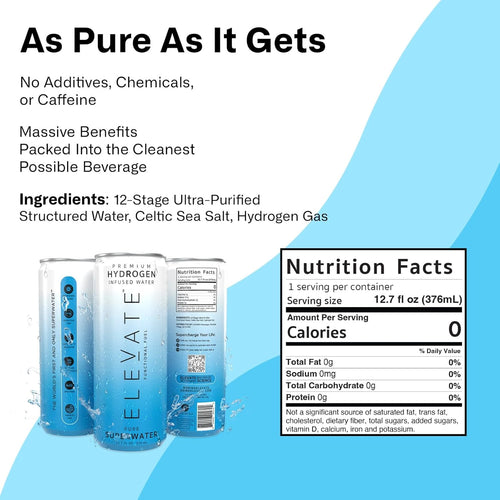 ELEVATE SUPERWATER Premium Hydrogen Water (12 pack).
