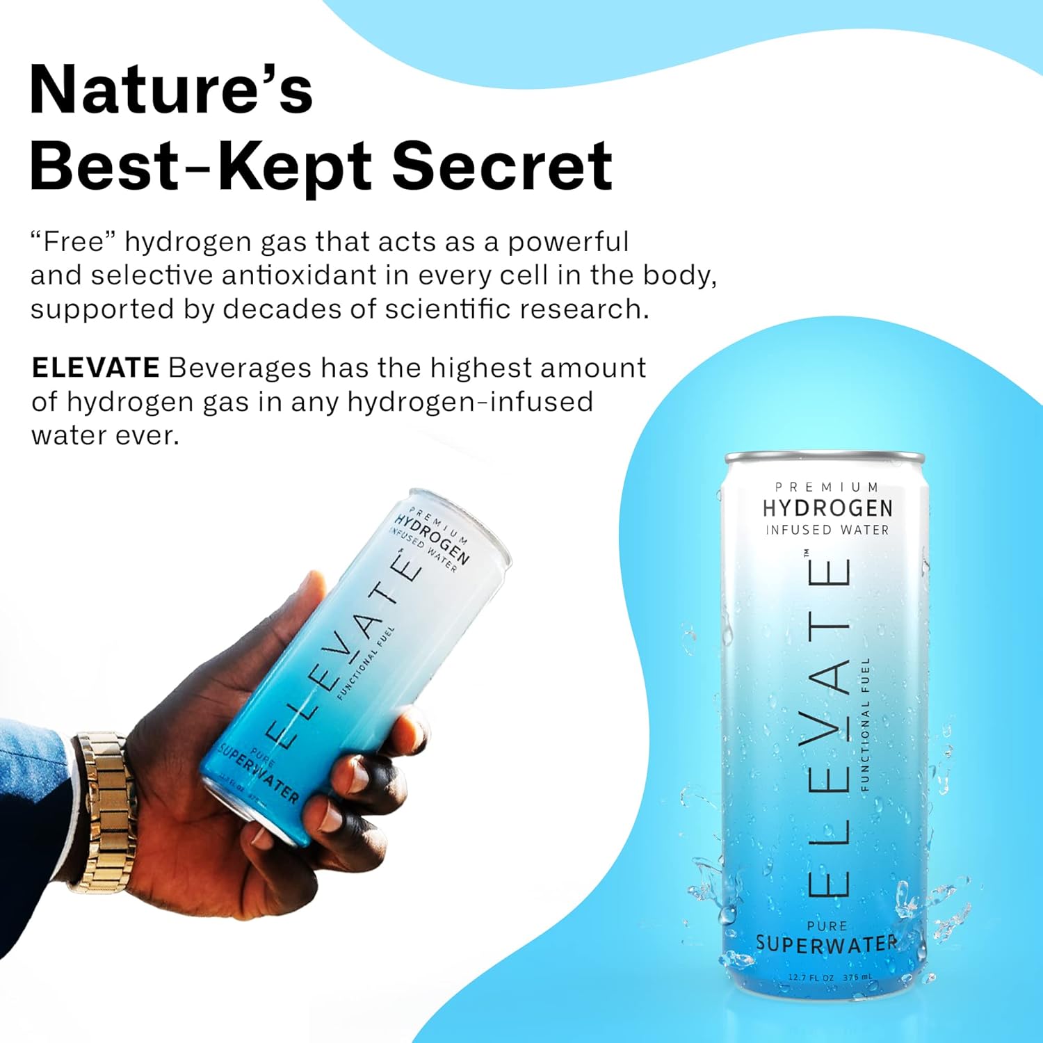 ELEVATE SUPERWATER Premium Hydrogen Water (12 pack).