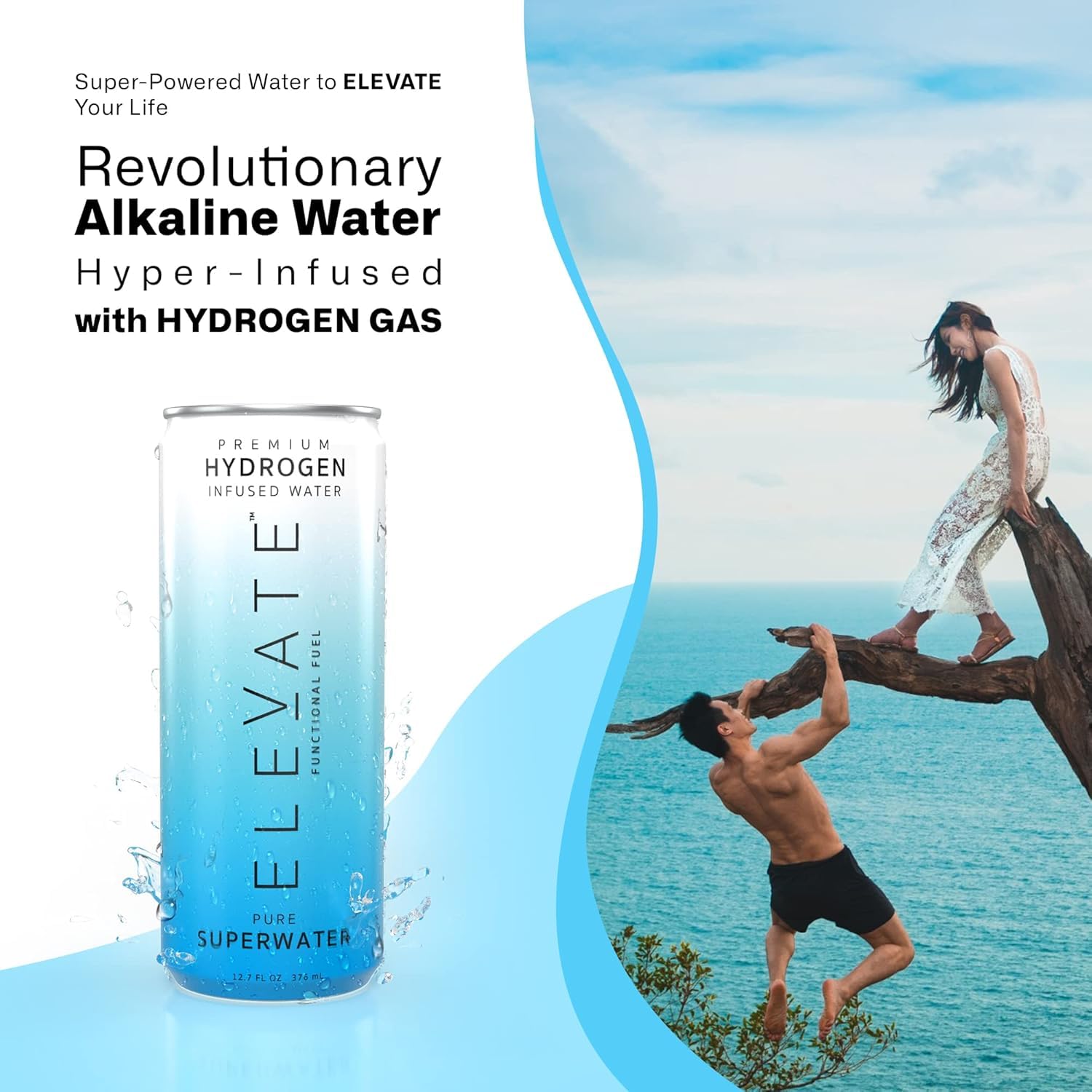 ELEVATE SUPERWATER Premium Hydrogen Water (12 pack).