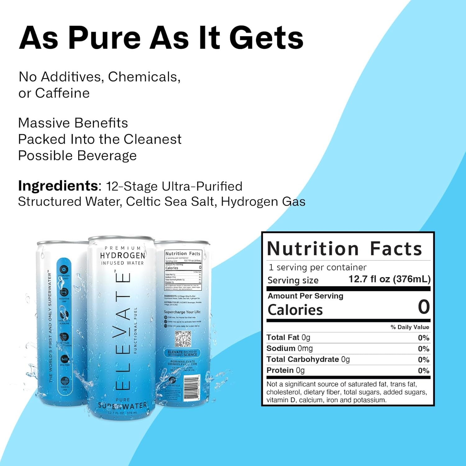 ELEVATE SUPERWATER Premium Hydrogen Water (12 pack).